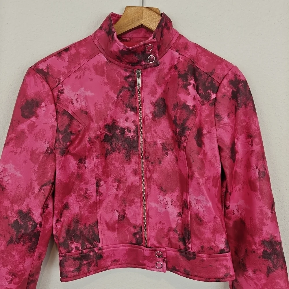 I.AM.GIA $365 womens Reika Jacket Pink Faux Leather Zip Front Size XS Women's - Picture 12 of 16